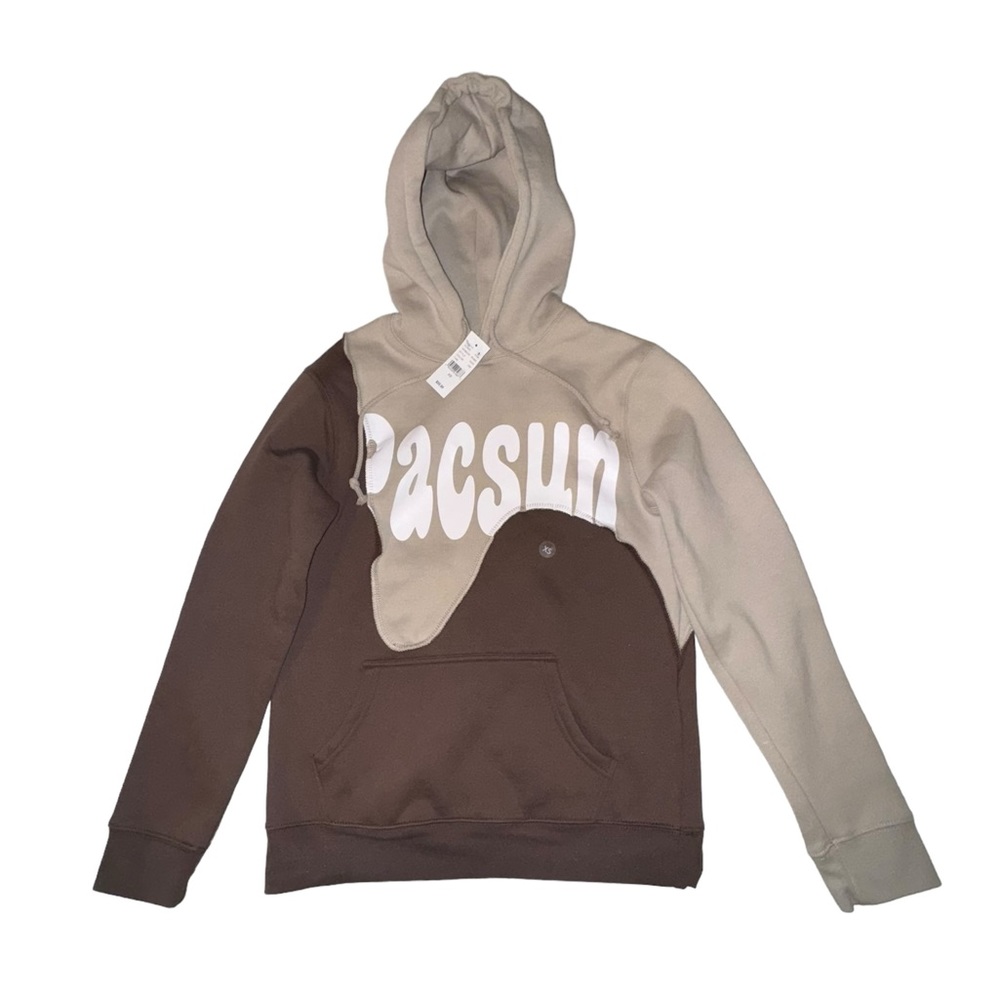 Pacsun Unisex Wavy Hoodie In Cream & Brown
